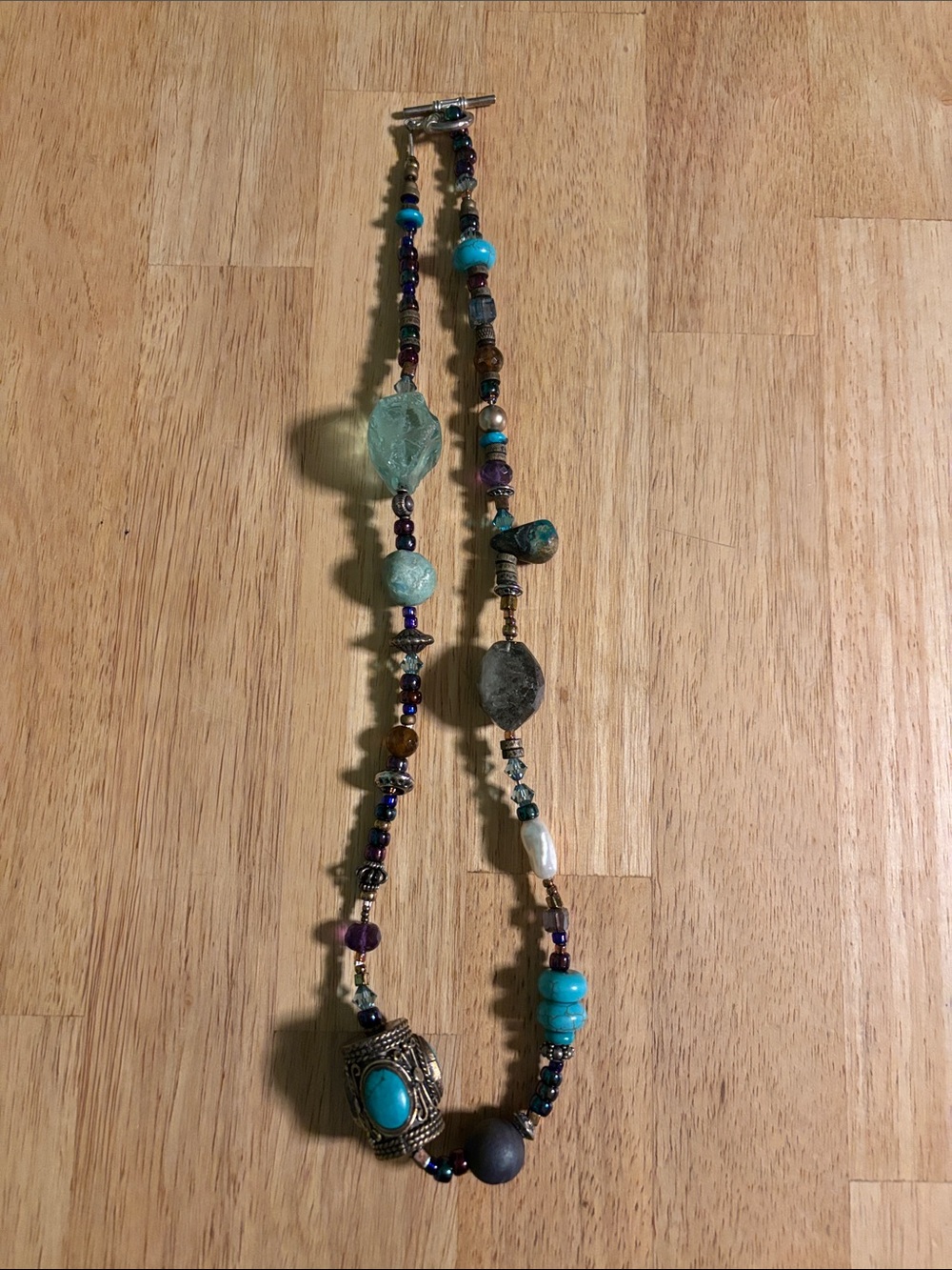 Artsy Turquoise & Multicolor Beaded Statement Necklace